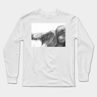 Shine On Orangutan pencil portrait Long Sleeve T-Shirt